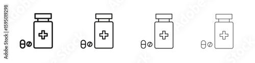 Medicine bottle icon vector illustration. EPS 10 editable vector.