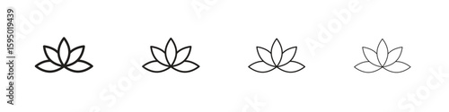 Lotus flower icon vector illustration. EPS 10 editable vector.