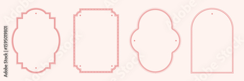 Vintage decorative ruled decorative frame set. Elegant retro design label vector illustration for wedding invitations, restaurant menu tables, delivery frames.