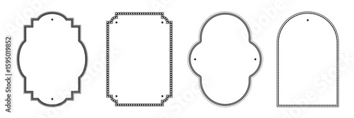 Vintage decorative ruled decorative frame set. Elegant retro design label vector illustration for wedding invitations, restaurant menu tables, delivery frames.