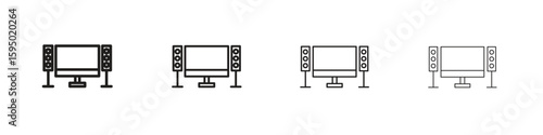Home cinema icon vector illustration. EPS 10 editable vector.