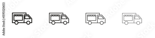 Food truck icon vector illustration. EPS 10 editable vector.