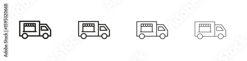 Food truck icon vector illustration. EPS 10 editable vector.