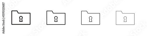 Folder security icon vector illustration. EPS 10 editable vector.