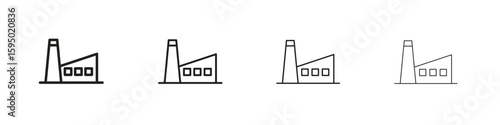Factory icon elements. A modern flat and line icons set