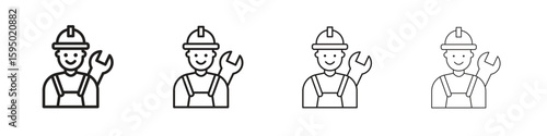 Engineer icon vector illustration. EPS 10 editable vector.