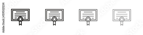 Diploma icon elements. A modern flat and line icons set
