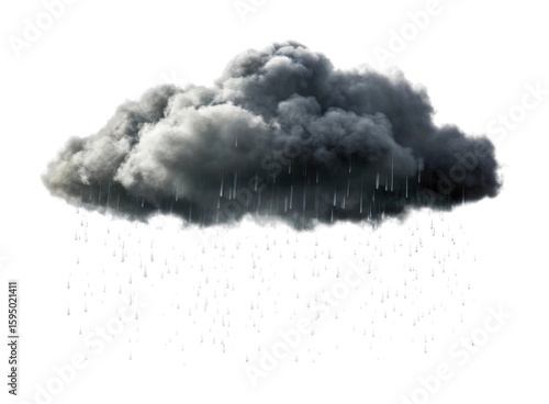 Dark rain cloud with raindrops falling