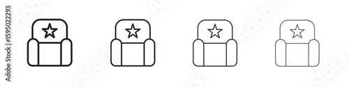 Cinema seat icon vector illustration. EPS 10 editable vector.