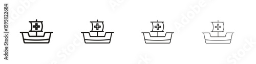Caravel icon vector illustration. EPS 10 editable vector.