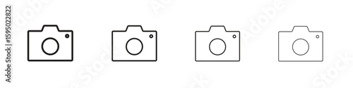 Camera icon elements. A modern flat and line icons set
