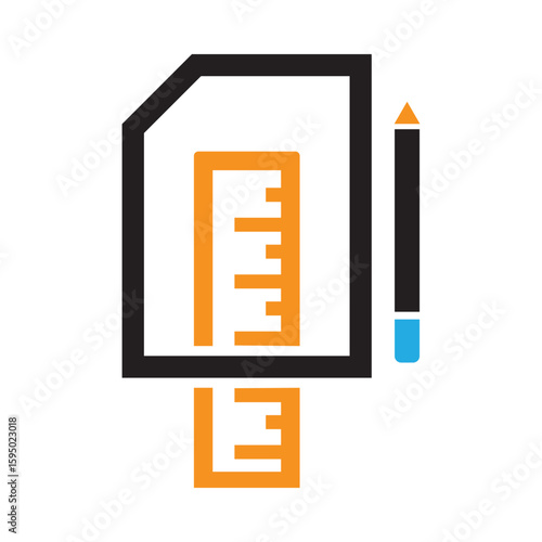 Ruler, pencil, pen, ruler and pencil icon