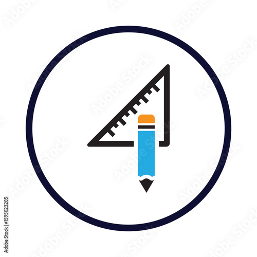 Ruler, pencil, pen, ruler and pencil icon