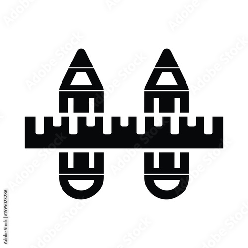 Ruler, pencil, pen, ruler and pencil icon