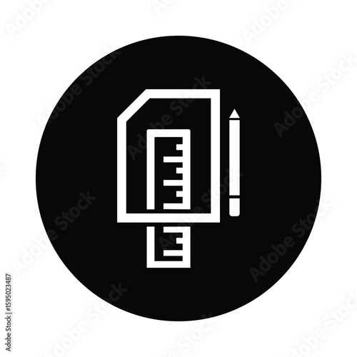 Ruler, pencil, pen, ruler and pencil icon