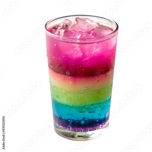 Wallpaper Mural Layered Rainbow Cocktail in a Glass on transparent background Torontodigital.ca