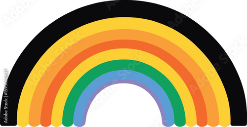 Bright Arched Rainbow Cheerful Illustration For Childrens Designs Positive Affirmations And Inclusive Messages With Vibrant Bands Of Color Against A Clean White Backdrop