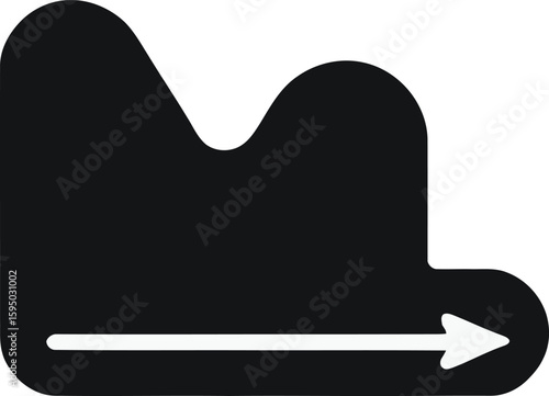 Black And White Abstract Mountain Range Vector Illustration For Wayfinding And Graphical User Interface Design Demonstrating Progress And Movement And Suitable For Technology Startups And Modern