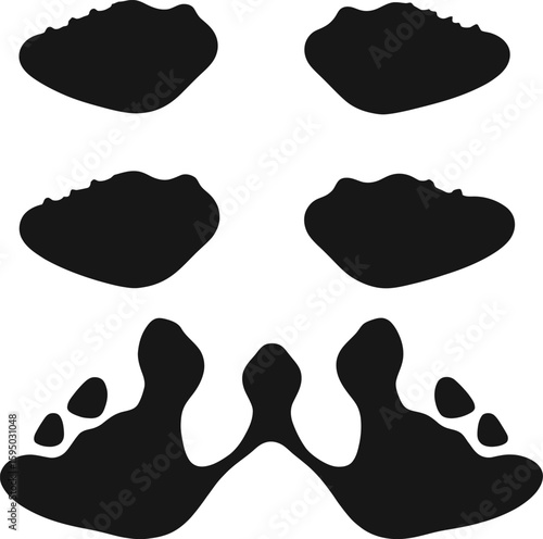 Abstract Rorschach Inkblot Design Bold Black And White Vector Illustration For Psychology Concepts Creativity Inspiration And Minimalist Art Prints On Graphic Design Projects