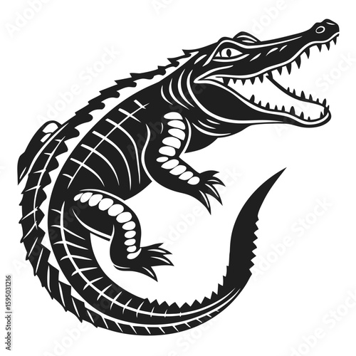 Wallpaper Mural Ferocious alligator with open jaws, ready to strike Torontodigital.ca