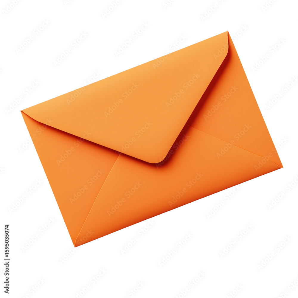 Bright orange envelope exuding warmth and vibrancy, perfect for conveying messages and invitations with a touch of elegance and creativity on transparent background Bright orange envelope exuding warmth and vibrancy, perfect for conveying messages and invitations with a touch of elegance and creativity on transparent background