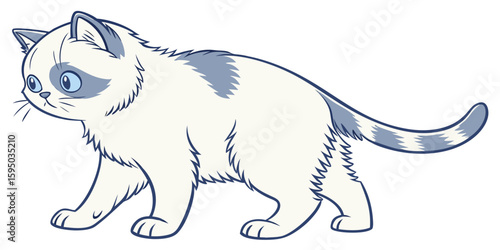 Cute kitten cartoon: A charming cartoon illustration of a delightful kitten, showcasing its playful personality. Capturing innocence and curiosity