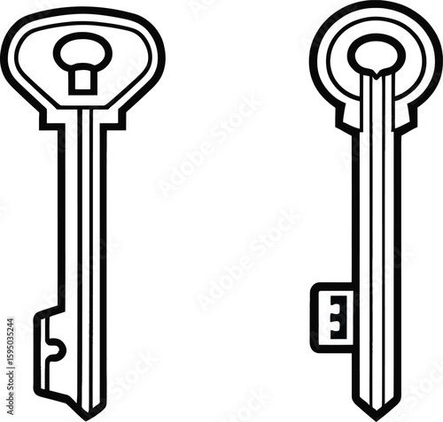 Modern Key Graphic Minimalist Vector Design For Security Access And Locksmith Concepts Simple Black And White Illustration