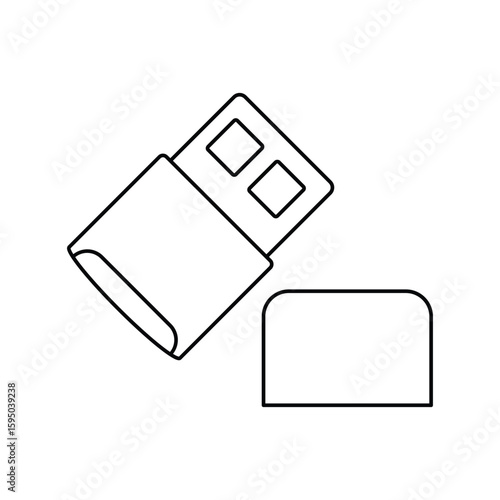 bluetooth adapter lineal icon with white background vector stock illustration