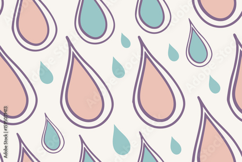 Organic flowing teardrop shapes in pastel colors pink
