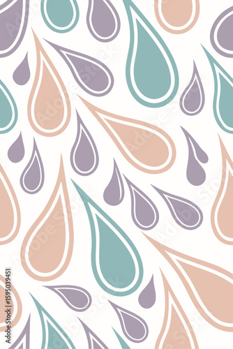 Organic teardrop shapes in muted pastel colors pattern