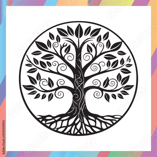 tree of life mandala Vector Illustration
