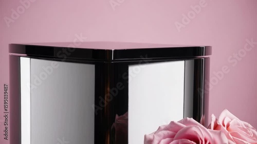 Modern Product Display with Fresh Roses