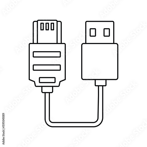 ports lineal icon with white background vector stock illustration