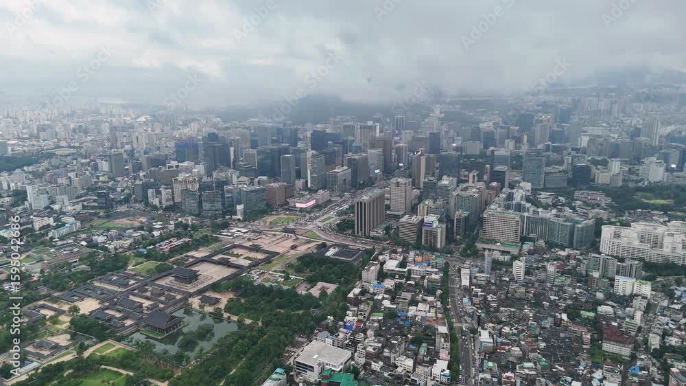 aerial view of the city of Seoul aerial view of the city of Seoul
