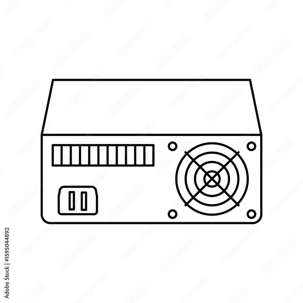 Fototapeta premium power supply lineal icon with white background vector stock illustration