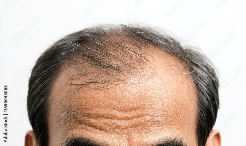 Fototapeta premium Close-up of a balding man's head