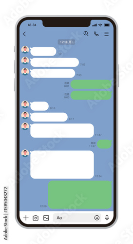 スマートフォン　メッセージ　画面　ベクター