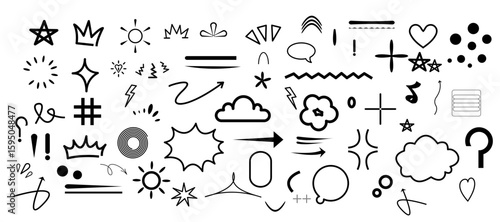 Hand-Drawn Doodle Icons Set for Creative Designs