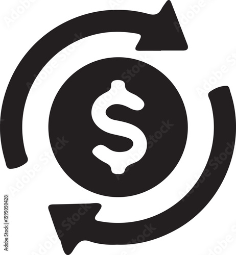 Circular Economy Concept Rotating Arrows Illustrating Money Circulation and Financial Transactions as a Cycle of Economic Activity and Growth