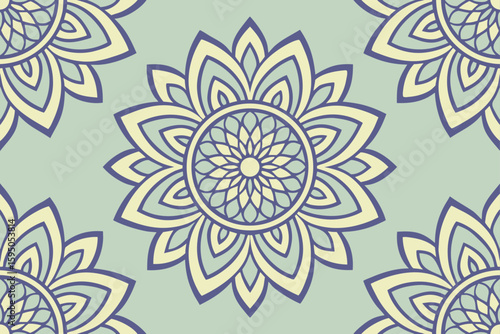Floral mandala pattern with pastel colors seamless