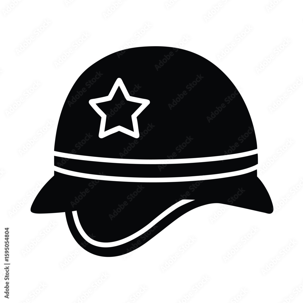 Fototapeta premium Marine soldier helmet vector silhouette