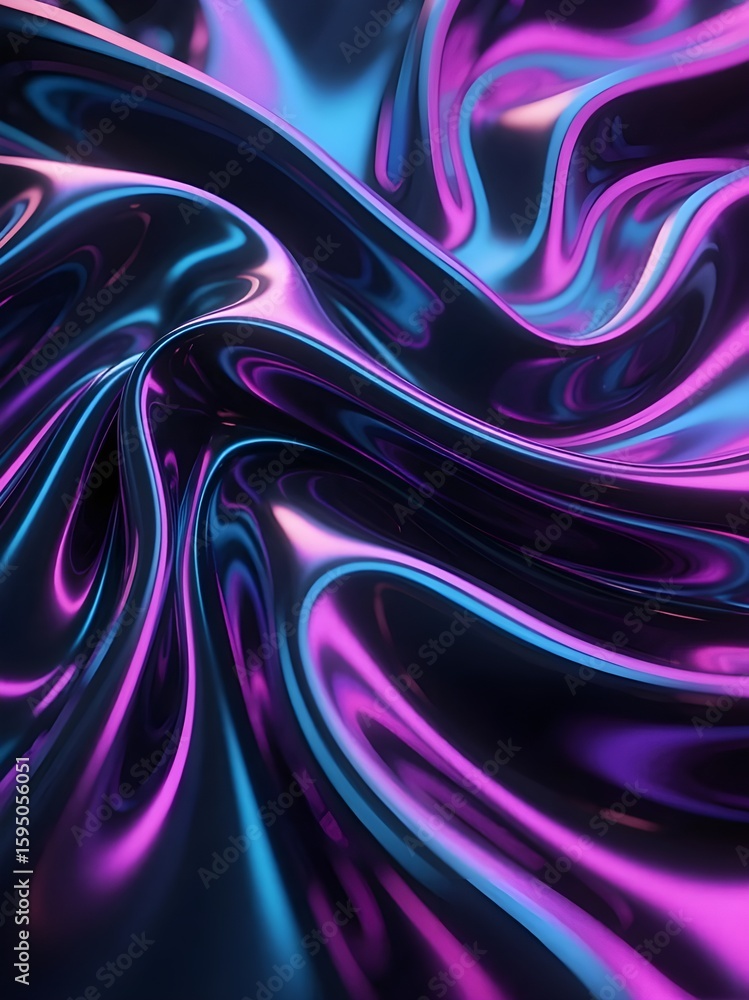 Obraz premium Colorful liquid swirl textures in vibrant purple and blue tones. Perfect as abstract backgrounds for digital art, music visuals, or psychedelic designs.