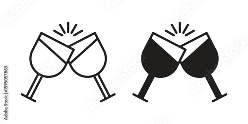 Wine toast icon Vector isolated design element. EPS10