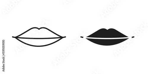 Thin lips icon Vector isolated design element. EPS10