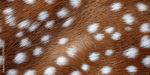 Close-up view of a spotted deer coat, showcasing the unique patterns of the animal's fur