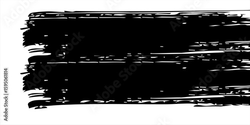Vector brush srokes texture. Distressed uneven texture. Grunge background. Abstract vector illustration. Overlay to create interesting effect and depth. Black isolated on white background