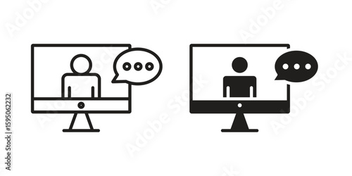 Online course icon Vector isolated design element. EPS10