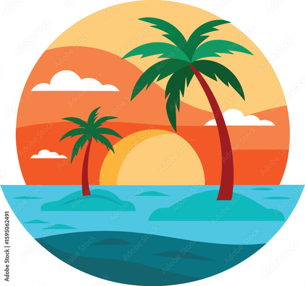 Obraz premium tropical beach with palm trees