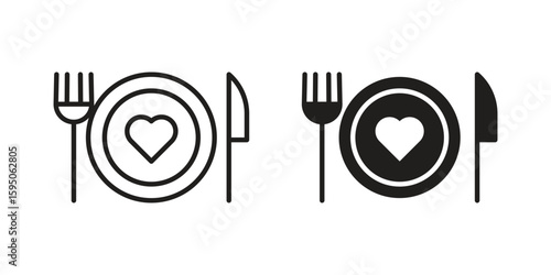 Love Plate icon Vector isolated design element. EPS10