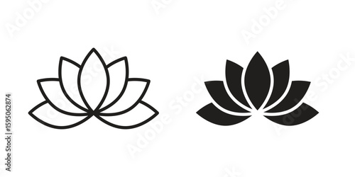 Lotus flower icon Vector isolated design element. EPS10